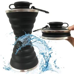 lot 2434 image: Semetor Collapsible Water Bottle, 500ml, BPA Free Silicone, Reusable, Portable, Heat Resistant, Suitable for Outdoor Activities, Easy to Clean