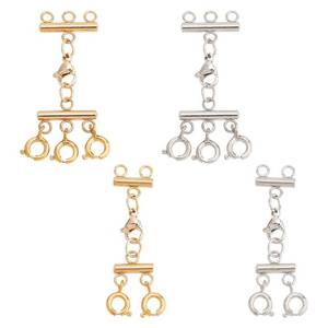 lot 2436 image: GOMAKERER 4 Pcs 2 Sizes Necklace Spacer Clasp, 304 Stainless Steel Necklace Layering Clasps Jewelry Layered Clasps Clasp Connector Multiple Necklace Clasps for Jewelry