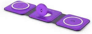 lot 2148 image: Portable 3 in 1 Wireless Charger Purple