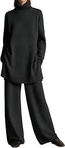 lot 2248 image: Chou Yatou Womens Turtleneck Sweater Set Black Small