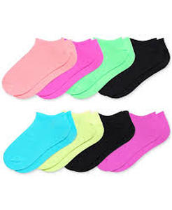 lot 2410 image: 8pk Multicolored No Slip Socks