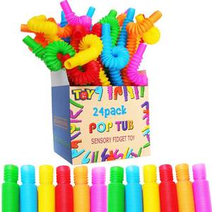 lot 3111 image: PenVinoo 24pcs Pop Tubes Fidget Toys for Kids and Sensory Toys for Children and Adult Stress Relief Toy