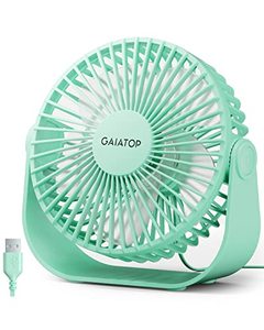 lot 3112 image: Gaiatop USB Desk Fan, 3 Speeds Portable Small Fan with Strong Airflow, 5.5 Inch Quiet Table Fan, 90° Rotate Personal Cooling Fan For Bedroom Home Office Desktop Travel (Green)