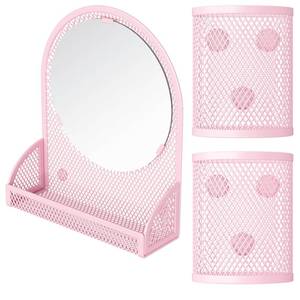 lot 3122 image: Svartur Locker Mirror Magnetic with 2 Magnetic Pen Holders, Pink Locker Accessories for Girls, Locker Organizer for Work, for School Locker Decor, Gym Locker, Fridge