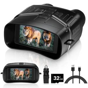 lot 3126 image: Night Vision Binoculars - Night Vision Goggles for Adults, 3 Digital Infrared Night Vision can Save Photo and Video with 32GB Memory Card & Rechargeable Lithium Battery