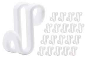 lot 3127 image: Kclongvs 60 Pcs Clothes Hanger Connector Hooks, Mini Cascading Hanger Hooks for Velvet Huggable Hangers, Wooden Hangers, Heavy Duty Space Saving for Closet (White,60)