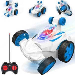 lot 3152 image: Remote Control Car for Kids, RC Stunt Car with LED Headlights, Double Sided 360°Rolling Rolling Rotating Rotation, Outdoor RC Car Toy Birthday Gifts for Kids Age 3-8 Boys Girls Monster Truck (Blue)