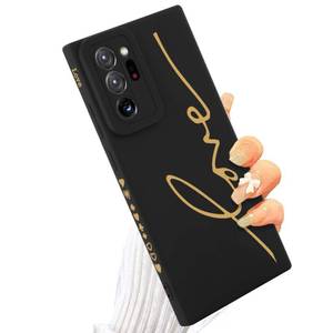 lot 3154 image: MOWIME for Samsung Galaxy Note 20 Ultra Case, Back Cute Plating Love Letter with Anti-Fall Lens Cameras Cover Protection Soft TPU Shockproof Anti-Fingerprint Phone Case for Women Girls Men-Black