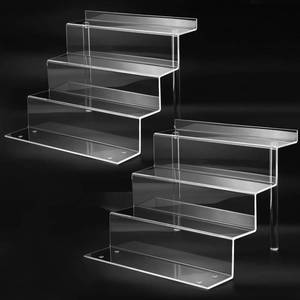 lot 3160 image: 12 Inch Acrylic Shelf for Perfume Organizer in 2 Pack, 4 Tier Funko POP Shelves, Cologne Organizer Tiered Riser Display Stand, Acrylic Display for Decoration and Organizer