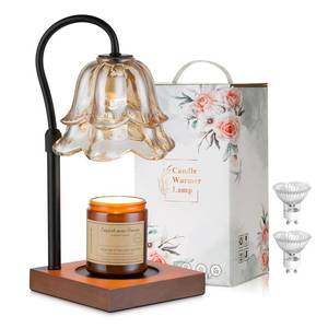 lot 3175 image: Candeldo Candle Warmer Lamp with Timer Flower Candle Lamps with 2 Bulbs Black Height Adjustable Candle Lamp Warmer Vintage Home Bedroom Decor House Warming Gift for Mom