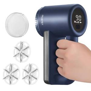 lot 3180 image: iRUNTEK Rechargeable Fabric Shaver, Electric Commercial Lint Remover with LED Display & Big Trash Box, 3-Speeds for Removing Fuzz and Pill from Clothes, Furniture, Sweater, Couch and Blanket, Navy