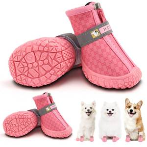 lot 3187 image: Hcpet Dog Shoes for Small Dogs Boots, Waterproof Dog Booties Paw Protector for Hot Pavement Winter Snow Hiking Booties 4Pcs