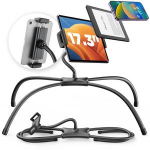 lot 3190 image: SAIJI for iPad Stand Holder Adjustable Tablet Stand for Desk, Portable Monitor Stand Tablet Holder for Bed Fit for Phones, Tablets, Portable Monitor, Switch and More 4.7-17.3 Devices(Black)