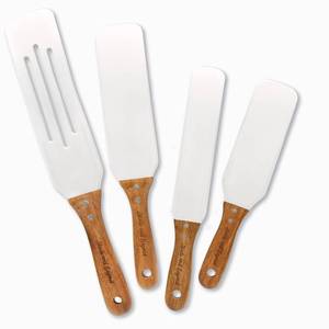 lot 3191 image: Silicone Spatula and Wooden Spurtle Set, 4pce Silicone Spurtle Set with Acacia Wood Handles, Non-Scratch, Heat Resistant, Food Safe, Perfect Cooking Utensils For Every Kitchen (Pine Green)