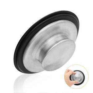 lot 3194 image: KUFUNG Sink Stopper, 3.35 Inch Universal Kitchen Sink Stopper Garbage Disposal Drain Stopper Brushed Stainless Steel Rubber STP-SS for Insinkerator, Kitchenaid, Kohler, Waste King (Silver)