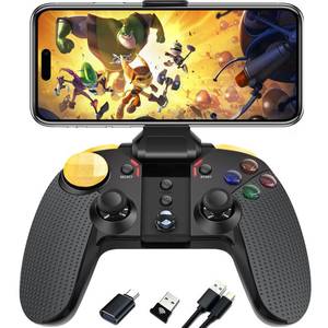 lot 3199 image: Wuzcon Wireless Controller for iOS, Android, Switch, PC, TV Box, Tesla, Apple Arcade MFi & Cloud Gaming. with BluetoothPhone Clip2.4G ReceiverUSB-C AdapterTurboVibration6-Axis GyroExtra Dpad