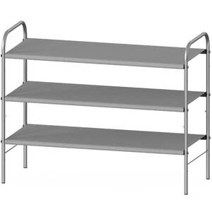 lot 3217 image: Simple Houseware 3-Tier Shoe Rack Storage Organizer, Grey