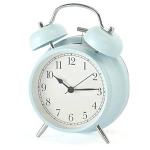 lot 3261 image: Shozafia 3 4 Classical Retro Twin Bell Alarm Clocks Mute Silent Quartz Movement Non Ticking Sweep Analog Morning Wake Up Mechanical Alarm Clock with Nightlight Backlight for Kids