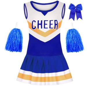 lot 3263 image: Gukuu&co Cheerleading Costume for Girls Cheer Uniform Outfit for Halloween Cosplay Dress Up Sports Birthday Gifts - Medium