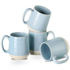 lot 3275 image: Hasense 15 Ounce Porcelain Coffee Mugs Set of 4 with Large Handle Perfect for Coffee, Tea, Milk, Chocolate and Latte, Unqiue Glaze Ceramic Coffee Cups Set for Man and Woman, Sky Blue