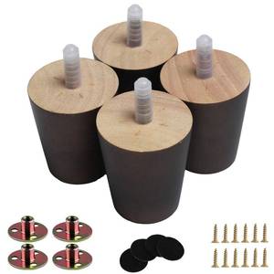 lot 3302 image: Txcucc 3 inch Wood Furniture Legs Sofa Legs Pack of 4 Round Couch Legs Dark Brown Mid-Century Modern Replacement Legs for Armchair Recliner Coffee Table Dresser