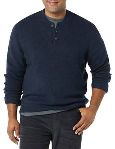lot 3322 image: Amazon Essentials Mens Long-Sleeve Soft Touch Henley Sweater, Navy, X-Large