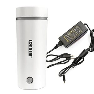 lot 3337 image: Portable Travel Electric Kettle for Car & Home 12V24V110V Mini Electric Heating Cup Fast Boil Hot Water Boiler Stainless Steel Bottle AntiSpill Leak Proof Auto ShutOff Making Tea Coffee