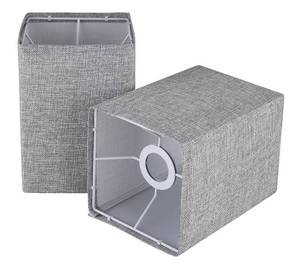 lot 3352 image: Ruiever Square Lampshades Set of 2, Linen Lampshades L6.3x W6.3 x H9.84 High, Easy Assembly Replacement Fabric Lampshades for Table Lamps Floor Lamps, Gray Color Lampshade