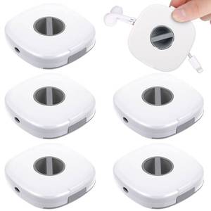 lot 3353 image: 6 Pieces Retractable Cable Management Charging Cord Organizer Phone Cord Holder Retractable Cable Reels Small Winder Case for USB Cable Headset Cord Mouse Wire Charger Cable (White)