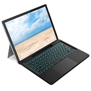 lot 3354 image: seenda Backlit Keyboard with Touchpad for Surface Pro 8Pro 9Pro X, Removable Slim Bluetooth Keyboard with Trackpad and Pen Holder for Tablet Microsoft Surface Pro 89X, QWERTY UK Layout, Black