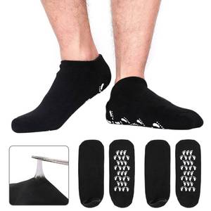 lot 3356 image: Codream Large Mens Moisturizing Gel Socks Mens Feet Care Ultimate Treatment for Dry Cracked Rough Skin on Feet Pack of 2 Pairs Black US Men 10-15