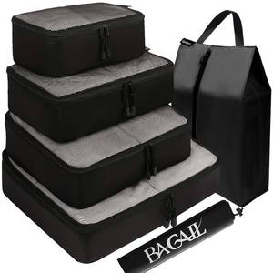 lot 3363 image: BAGAIL 6 Set Packing Cubes,Travel Luggage Packing Organizers(5setLaundry bag Black)