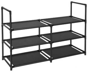 lot 3373 image: FIDUCIAL HOME 3 Tiers Shoe Rack 12-15 Pairs Sturdy Shoe Shelf