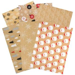 lot 3376 image: MAYPLUSS Christmas Wrapping Tissue Paper - 90 Sheets - Kraft Santa Design - 13.7 inch X 19.7 inch Per Sheet
