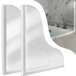 lot 3378 image: Shineligee 2 Pack Updated Shower Splash Guard, Large Splash Guards for Bathtub, Consists of Silicone Base and Acrylic Plate, Keep Water in Shower or Bath, Shower Corner Splash Guard