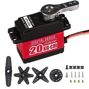 lot 3383 image: 20KG RC Servo High Torque Servo Motors, Waterproof Full Metal Gear Steering Servo for 16 18 110 112 RC Car Robot DIY, Digital Servo with 25T Servo Horn, Control Angle 180°