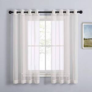lot 3388 image: NICETOWN Sheer Curtains for Windows 63 inch Length, Grommet Living Room Curtain Panels Voile Textured Soft & Lightweight Window Dressing for Bedroom Decor, Beige, W54 x L63, 2 Pieces