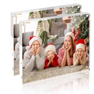 lot 3394 image: SYNTRIFIC Acrylic Frame 8x10,8x10 Acrylic Picture Frame 2 PACK Clear Double Sided Magnetic Picture Frame,Free Standing Desktop Acrylic Photo Frame Display, Lucite Frame,1010mm Thickness Clear Premium