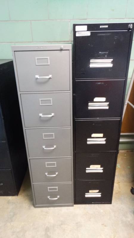 lot 361 image: 2 5-Drawer file cabinets.