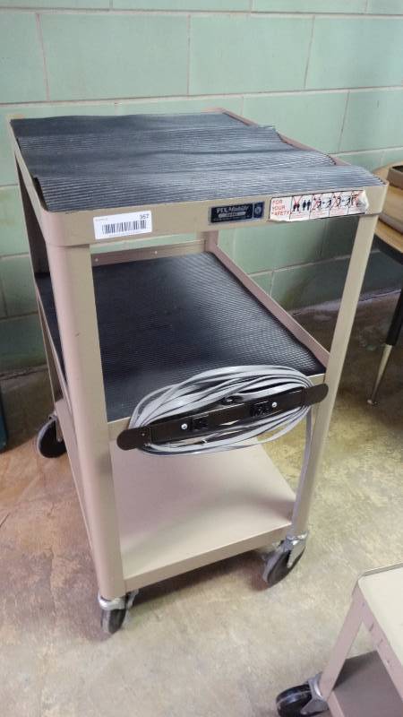 lot 367 image: Media cart wpower strip.
