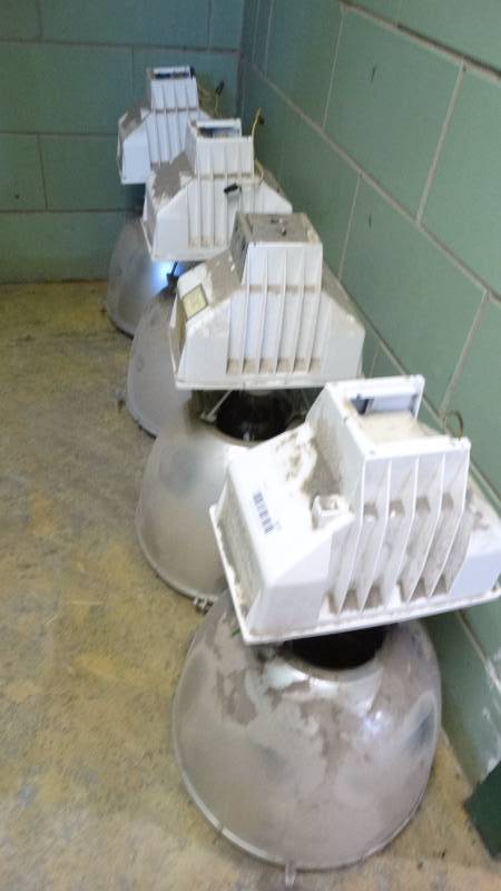 lot 377 image: 4 Metal halide gym lights.