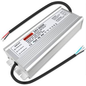 lot 50405 image: 24V 400W LED Power Supply, IP67 Waterproof Outdoor Power Supply, AC 90-140V to DC 24 Volt LED Driver, Low Voltage Transformer,Adapter for LED Strip Light, 3D Printer, Computer Project, CCTV