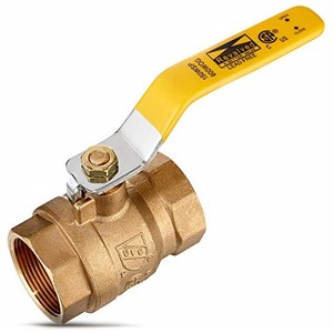 lot 50406 image: REVALVED Full Port 1-12 Brass Ball Valve - Lead-Free Brass Valve, Female Threaded NPT Connector - Max Pressure, 150 PSI WSP  600 PSI WOG - 1.50 in, 1 Pack