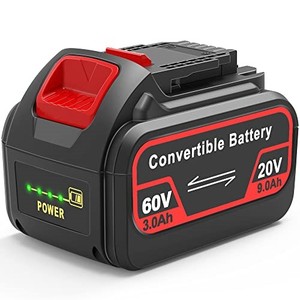 lot 50407 image: CHAUNVEN 9.0Ah DCB606 Battery Replacement for Dewalt 20V  60V  120V Battery MAX DCB606 DCB609 DCB612 Cordless Power Tools Battery