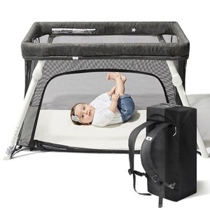 lot 50413 image: $$ Guava Lotus Travel Crib with Lightweight Backpack Design  Certified Baby Safe Portable Crib  Folding Play Yard with Comfy Mattress for Babies & Toddlers  Compact Baby Travel Bed. Retail $230