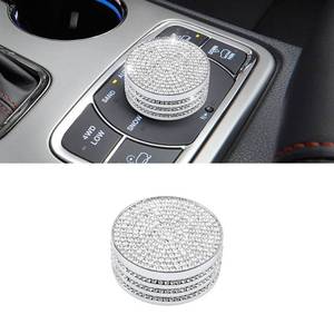 lot 50422 image: PIFOOG Grand Cherokee Accessories for Jeep 2011 - 2022 Bling 4WD Control Knob Cover Decals Center Console Button Cover Car Interior Decoration Trims Crystal 1PC
