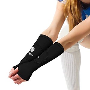 lot 50425 image: FitsT4 Sports Volleyball Arm Sleeves for Girls Passing Forearm Sleeves with Protection Pads and Thumbhole for Youth