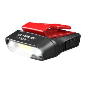 lot 50443 image: klarus HC3 Rechargeable Motion Sensor Cap Visor Light - 100 Lumens COB LED Clip on Hat Light - Headlamp Flashlight with Red Light for Fishing Running Camping Reading