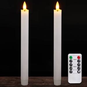 lot 50446 image: Homemory 2 Pcs White Flameless Taper Candles with Remote and Timer, Real Wax Made 9.6 Battery Operated Candle Stick Flickering, Led Taper Candles with Lifelike Flame for Valentines Day Indoor Decor