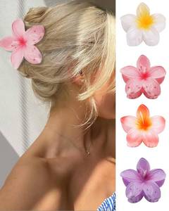 lot 50464 image: GQLV Flower Hair Claw Clips-4PCS for Thick Hair,Strong Hold Nonslip,Hawaiian,Cute Large Hair Clips,Banana Clip for Thin Hair,Hair Accessories for Women Girls Holiday Gifts (A-4pcs large colorful